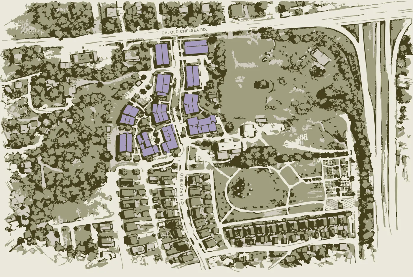 Illustrated map of the neighbourhood